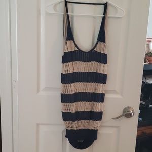 Sweater tank with low back.